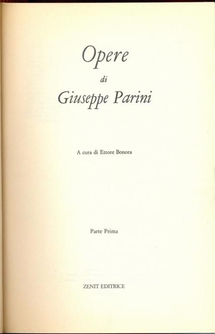 Opere - Giuseppe Parini - copertina