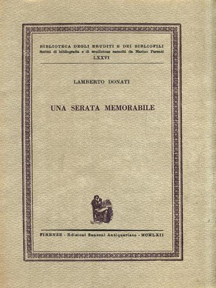 Una serata memorabile - Lamberto Donati - copertina