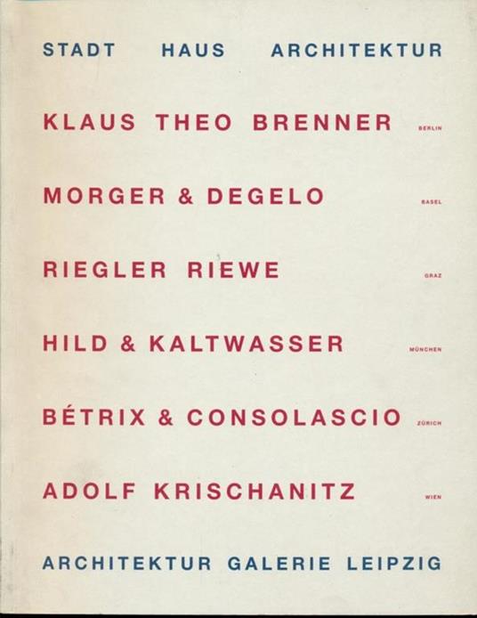 Stadt Haus Architektur - copertina