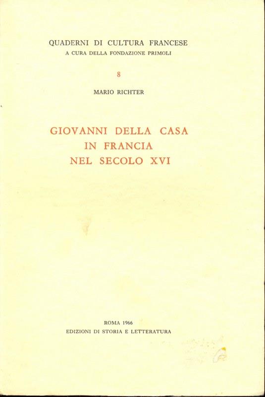 Giovanni Della Casa in Francia nel secolo XVI