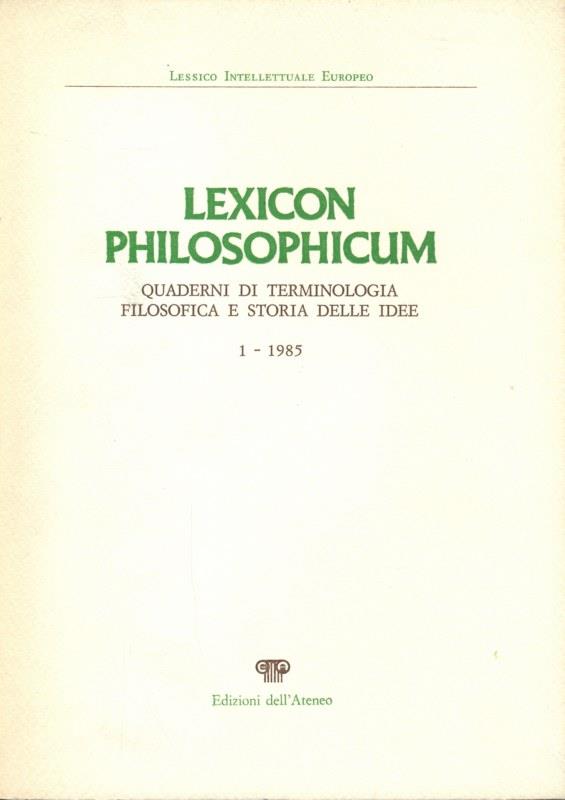 Lexicon Philosophicum - 1985