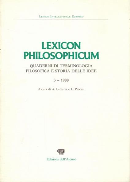 Lexicon Philosophicum - 1988 - copertina