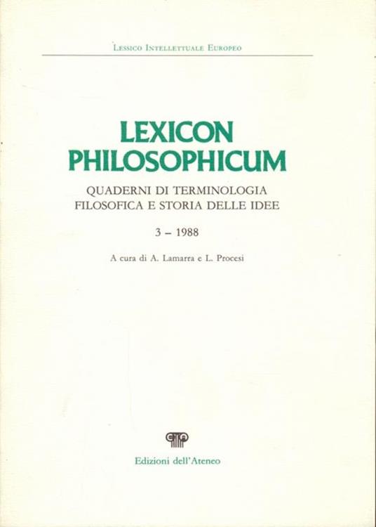 Lexicon Philosophicum - 1988 - copertina