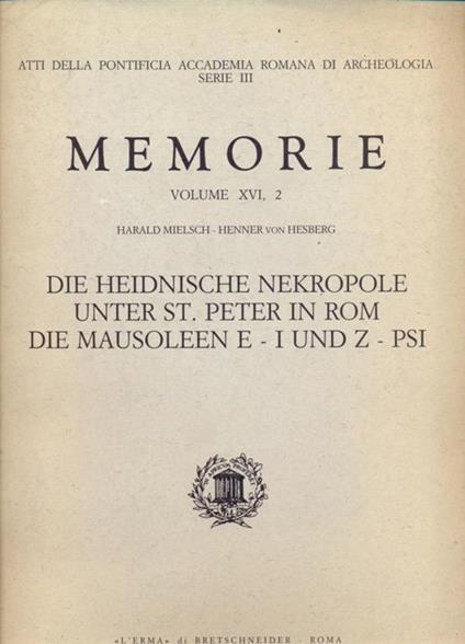 Memorie Vol. XVI, 2 - copertina