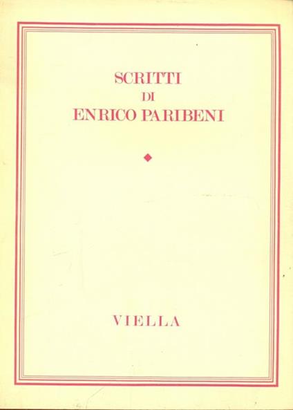 Scritti di Enrico Paribeni - Enrico Paribeni - copertina