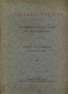 Tableaux anciens. Divrses collections et successions