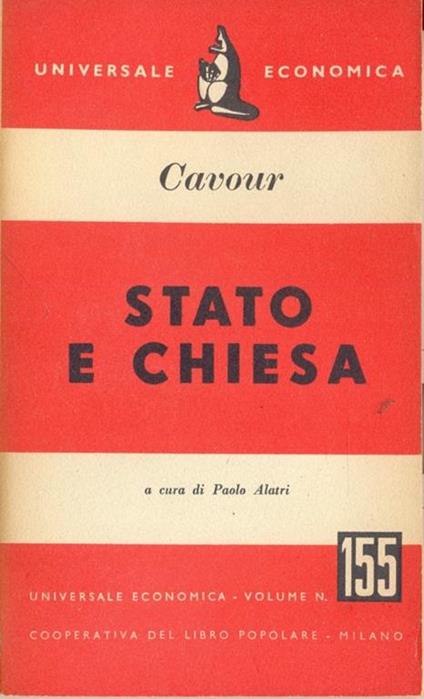Stato e chiesa - Camillo Cavour - copertina