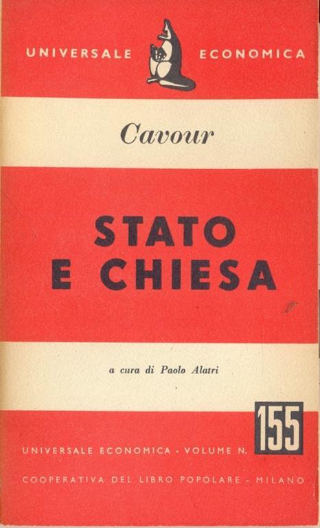Stato e chiesa - Camillo Cavour - copertina