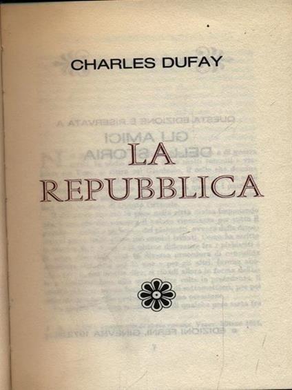 La repubblica - Charles Dufay - copertina