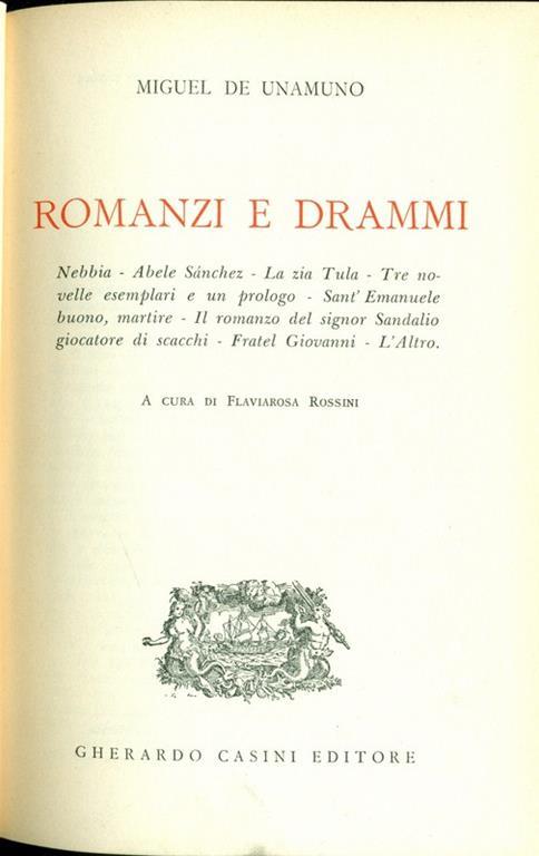 Romanzi e drammi - Miguel de Unamuno - copertina
