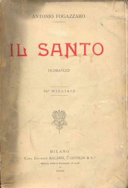 Il santo - Antonio Fogazzaro - copertina