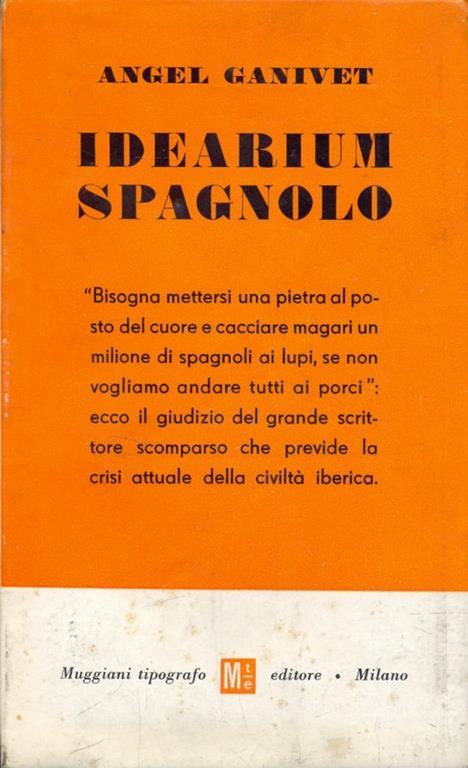 Idearium spagnolo  - Angel Ganivet - copertina