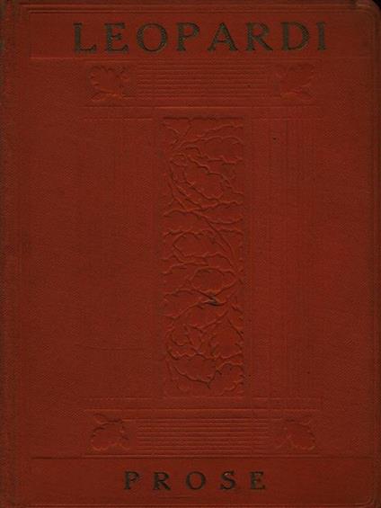 Prose - Giacomo Leopardi - copertina