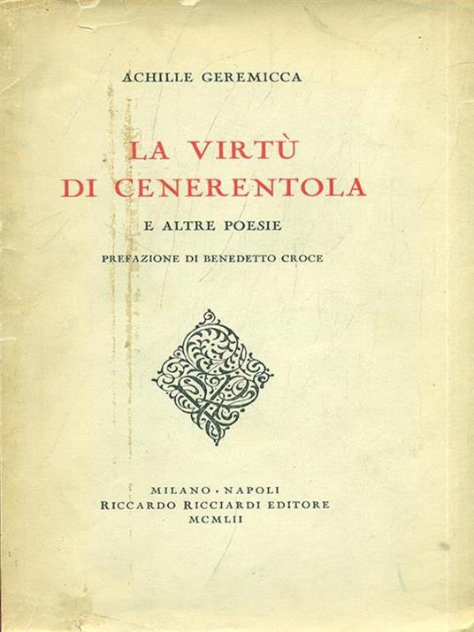 La virtù di Cenerentola - copertina