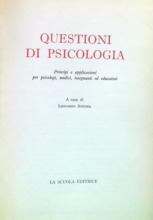 Questioni di Psicologia