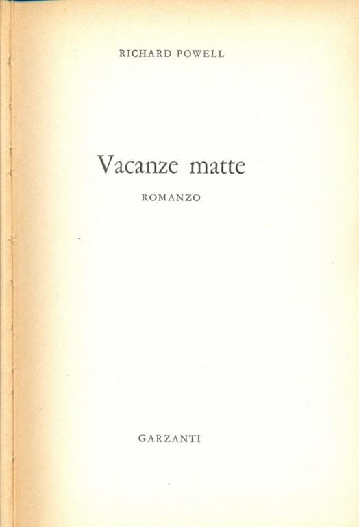 Vacanze matte - Richard Powell - copertina