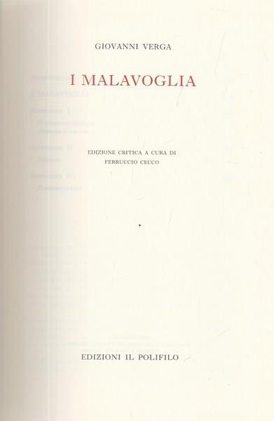 I Malavoglia - Giovanni Verga - copertina