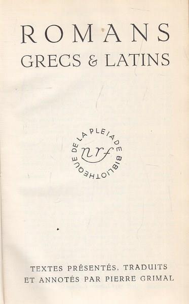Romans, grecs & latins - in lingua francese - copertina