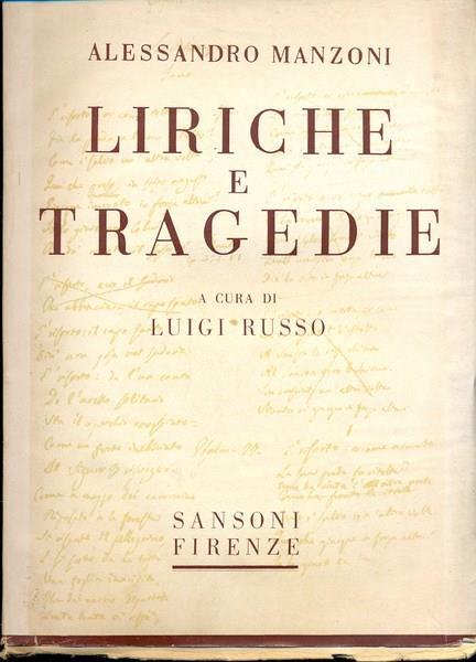 Liriche e tragedie - Alessandro Manzoni - copertina