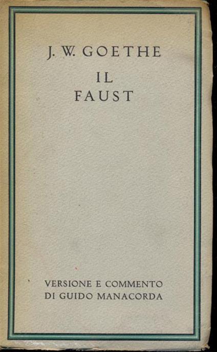 Il Faust - Johann Wolfgang Goethe - copertina