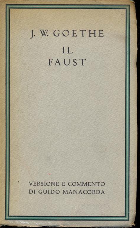 Il Faust - Johann Wolfgang Goethe - copertina