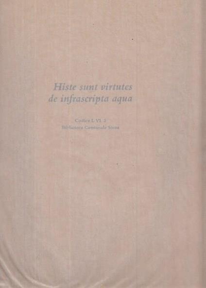 Histe sunt virtutes de infrascipta aqua - copertina