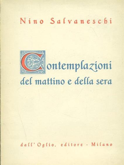 Contemplazioni del mattino e della sera - Nino Salvaneschi - copertina