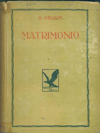 Matrimonio e divorzio - Alfredo Oriani - copertina