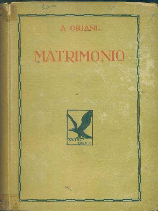 Matrimonio e divorzio - Alfredo Oriani - copertina