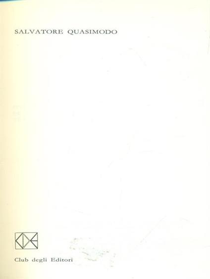 Salvatore Quasimodo - Premio Nobel 19594 - copertina