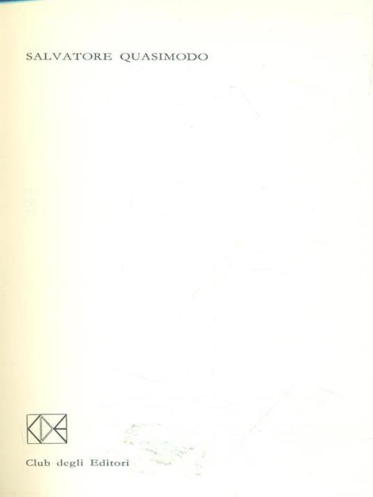 Salvatore Quasimodo - Premio Nobel 19594 - copertina