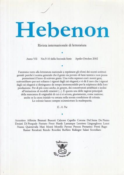 Hebenon N. 9-10 Aprile Ottobre 2002 - copertina