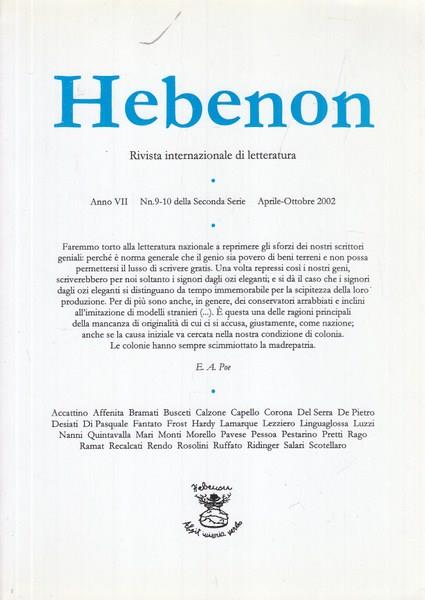 Hebenon N. 9-10 Aprile Ottobre 2002