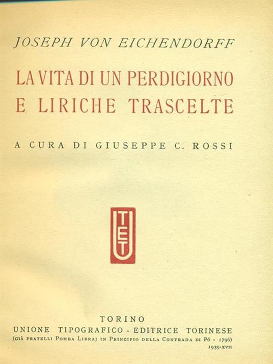 La vita di un perdigiorno e liriche trascelte - Joseph von Westphalen - copertina