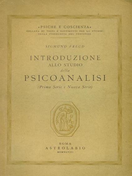 Introduzione allo studio della psicoanalisi - Sigmund Freud - copertina