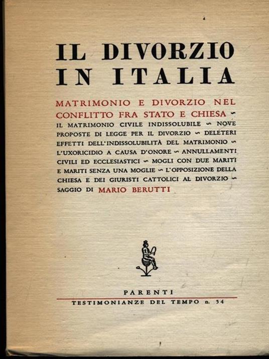 Il divorzio in Italia - Mario Berutti - copertina