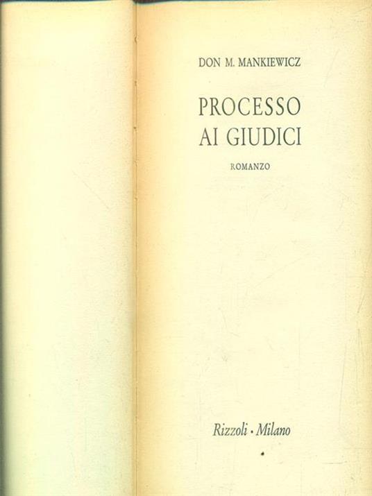 Processo ai giudici - Don M. Mankiewicz - copertina