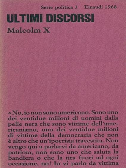Ultimi discorsi - Malcolm X - copertina