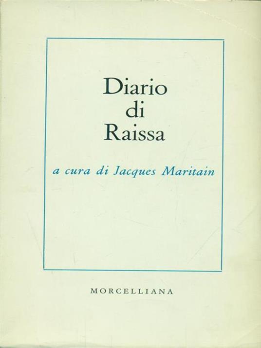 Diario di Raissa - Jacques Maritain - copertina