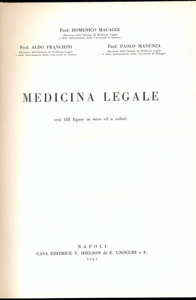 Medicina legale - copertina