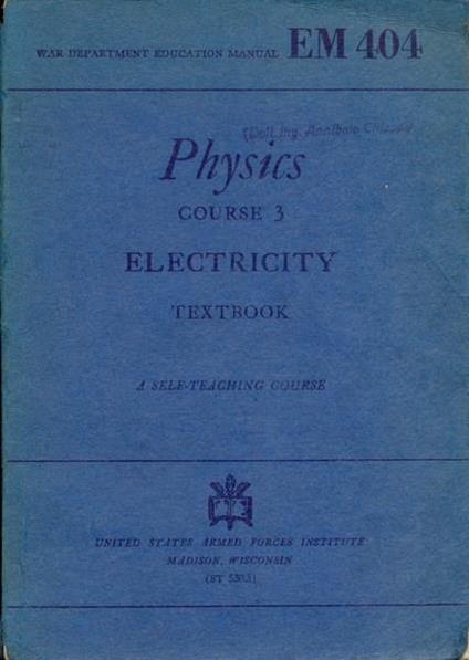 Physics course 3 electricity. In lingua inglese - copertina