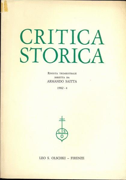 Critica storica n. 4/1982 - copertina