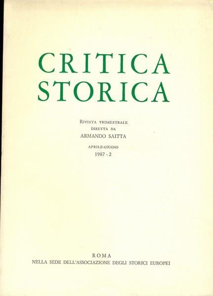 Critica storica n. 2/1987 - copertina