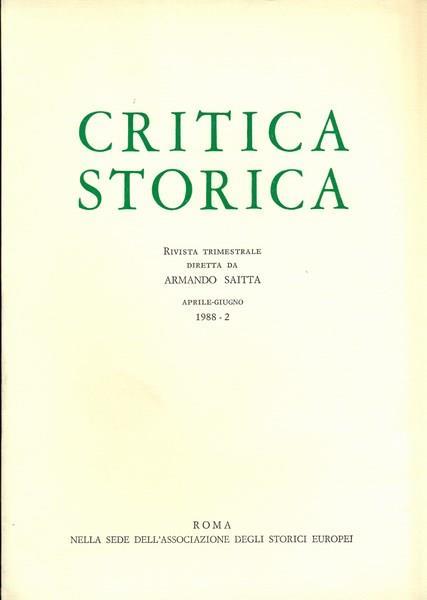 Critica storica n. 2/1988 - copertina