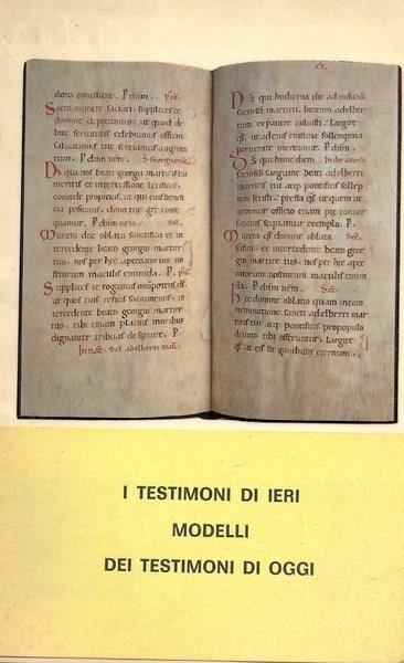 I testimoni di ieri modelli dei testimoni di oggi - copertina