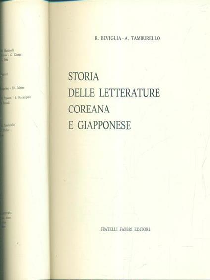 Storia delle letterature coreana e giapponese - copertina