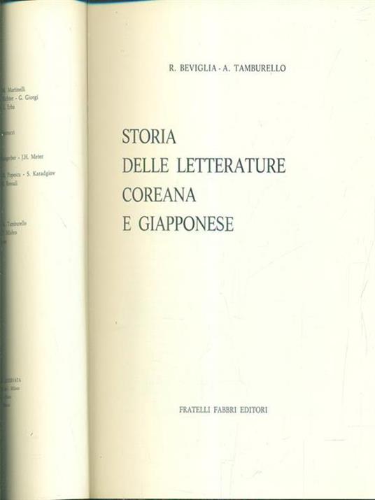 Storia delle letterature coreana e giapponese - copertina
