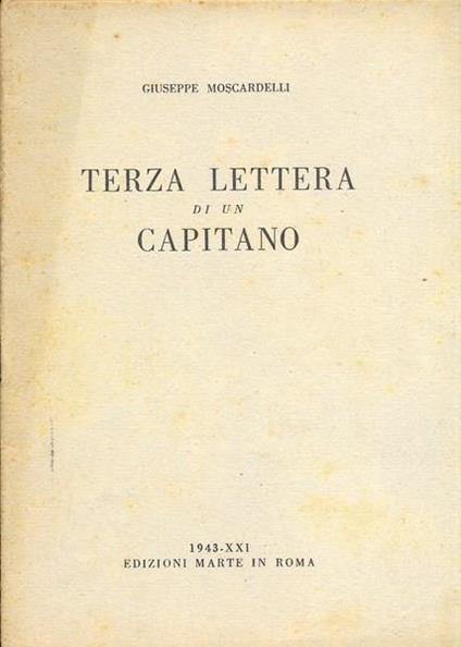 Terza lettera di un capitano - Giuseppe Moscardelli - copertina