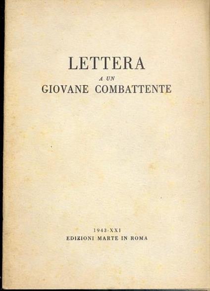 Lettera a un giovane combattente - copertina