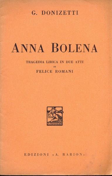 Anna Bolena - Gaetano Donizetti - copertina